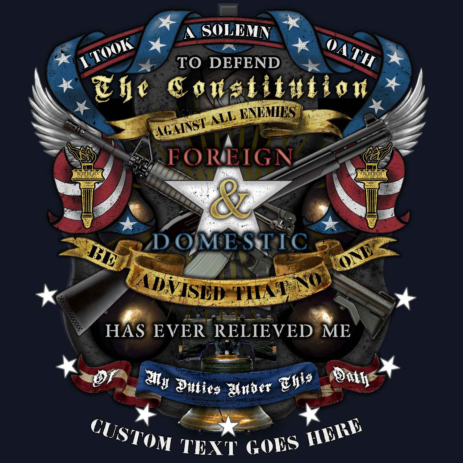 Oath to Constitution USA Police Law Enforcement 3-18 Inch Custom Decal Sticker