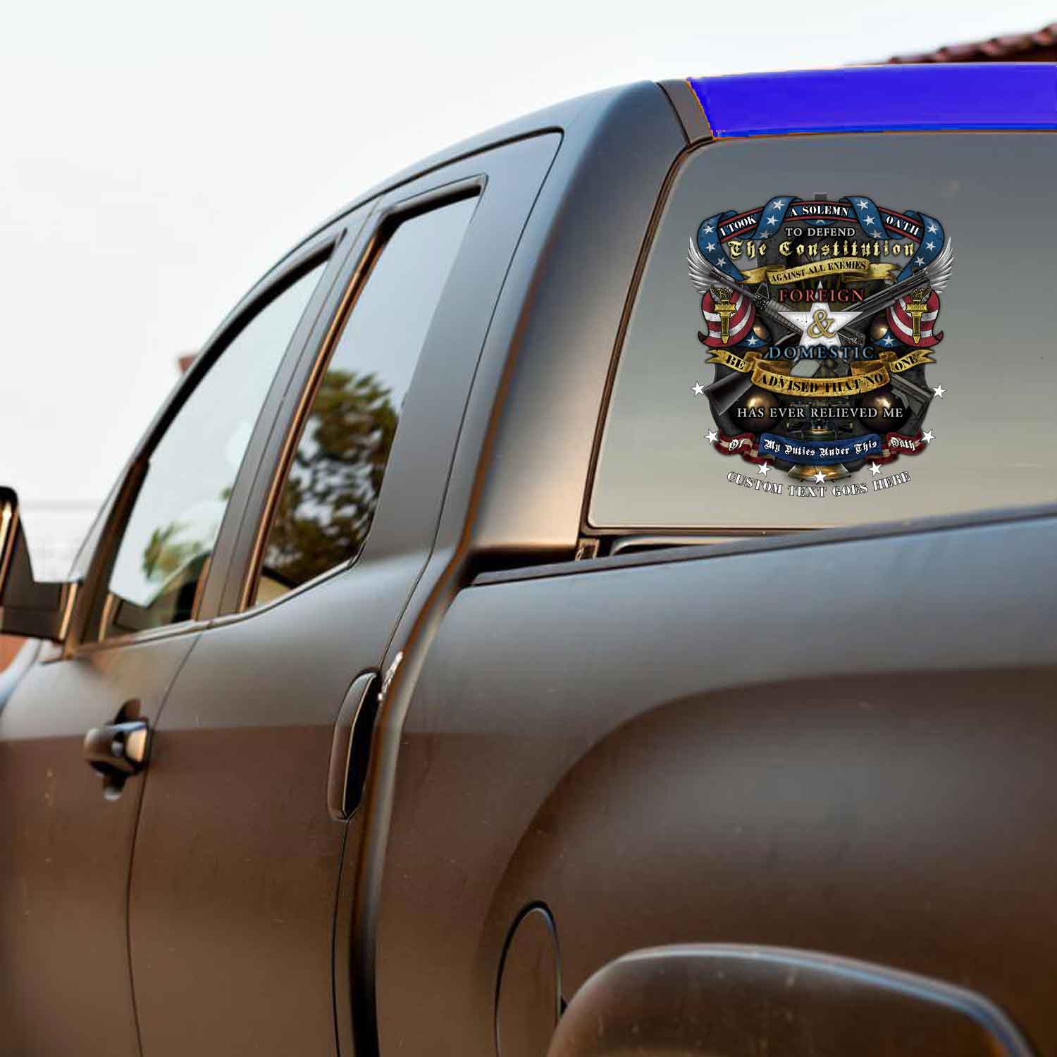 Oath to Constitution USA Police Law Enforcement 3-18 Inch Custom Decal Sticker