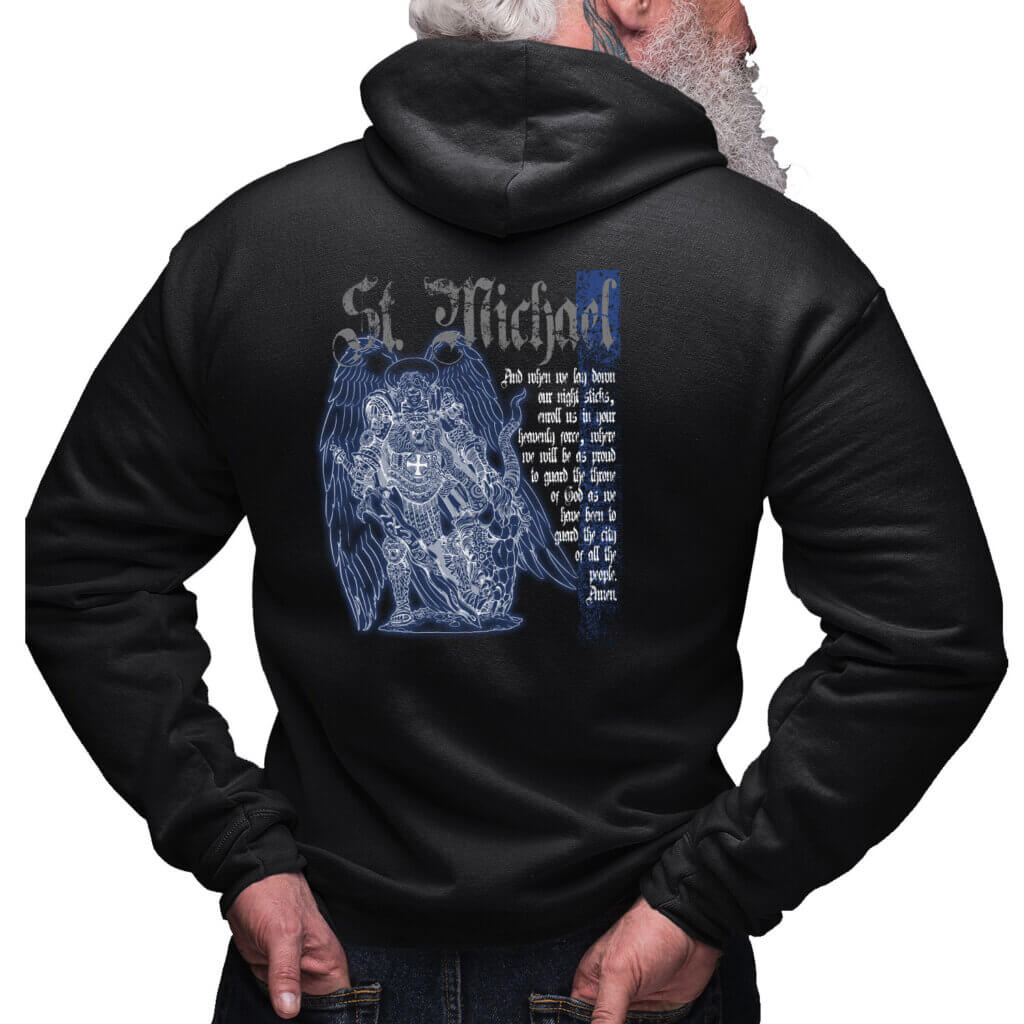 St. Michael Patron Saint of Police Prayer Law Enforcement Hoodie