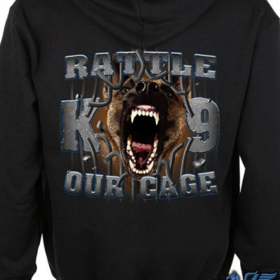 K9 Rattle Our Cage Black Police Hoodie