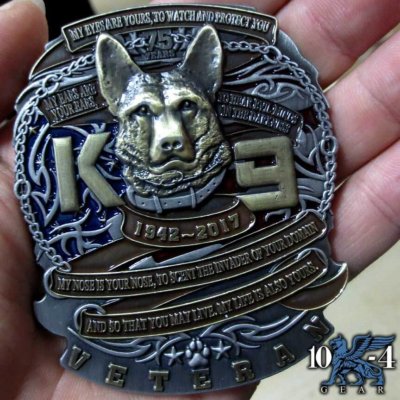 K-9 75th Anniversary Police Challenge Coin