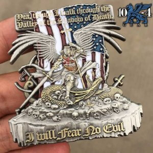 Psalms 23:4 Fear No Evil Police Challenge Coin