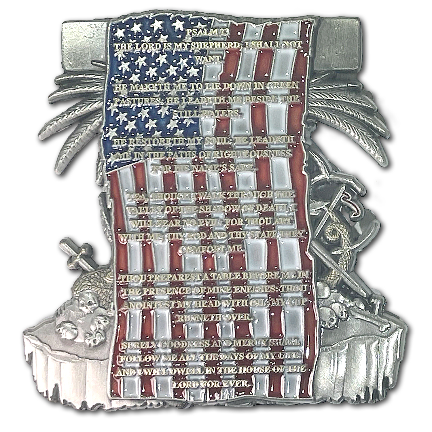 US Police Officer 'Fear No Evil' Challenge Coin - NYPD Blue Lives Matter Prayer Gift, 2024