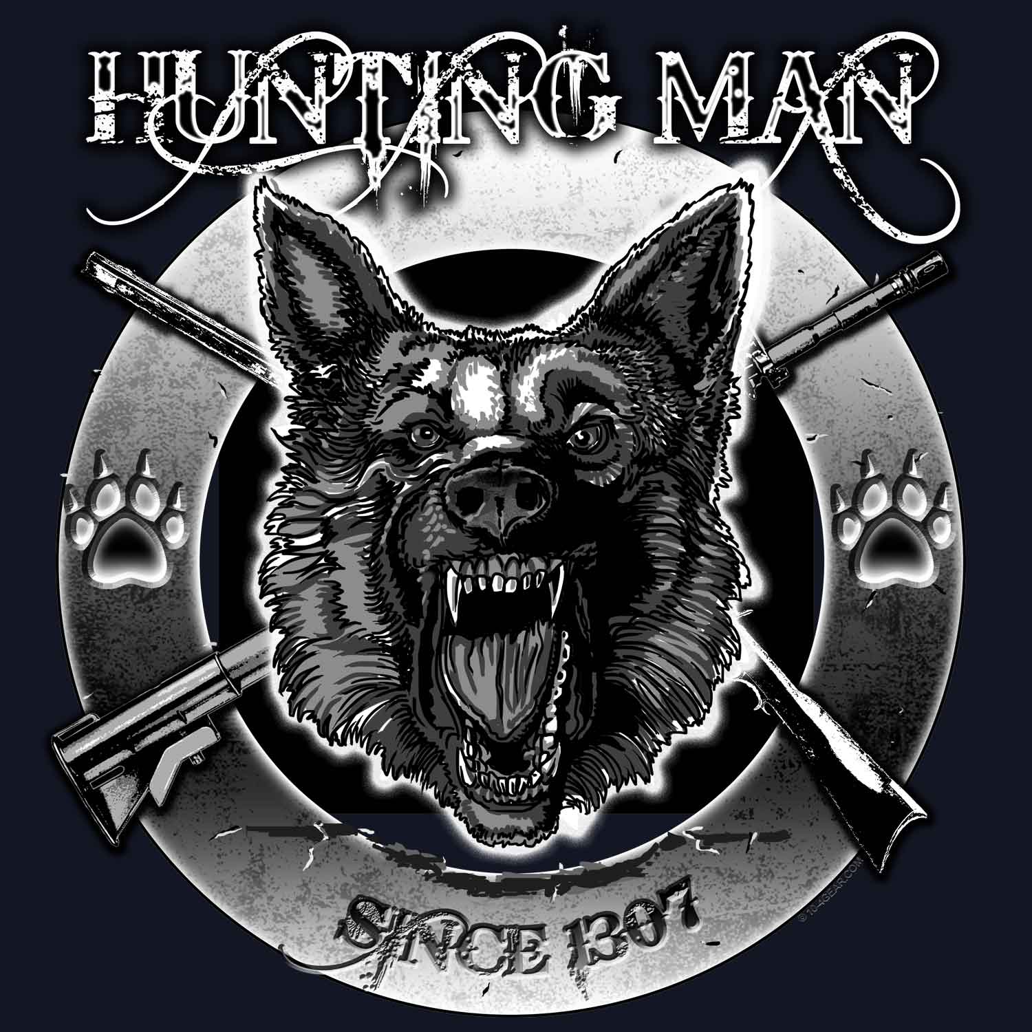 K9 Shepherd Hunting Man Since 1307 Police 3-18 Inch Custom Decal Sticker