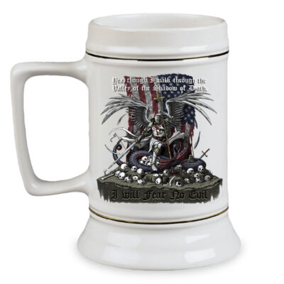 Fear No Evil Psalm 23:4 Police Stein