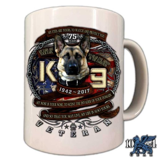 K-9 Veteran 75th Anniversary Police Coffee Mug