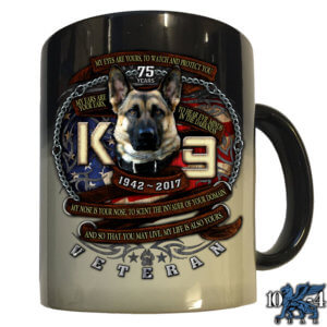 K-9 Veteran 75th Anniversary Lava Police Coffee Mug