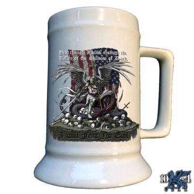 Fear No Evil Psalm 23:4 Police Stein
