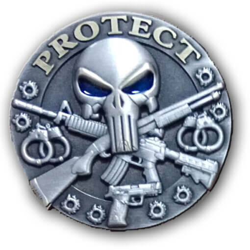 Punisher Protect Police Golf Ball Marker front