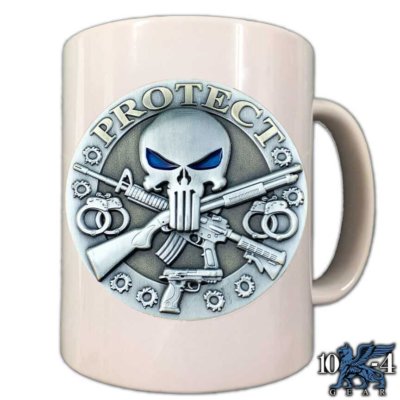 Punisher Protect Serve Police Coffee Mug