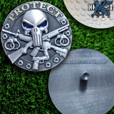 Punisher Protect Serve Police Golf Ball Marker