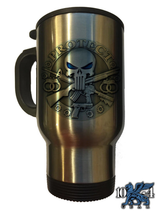Punisher Protect Serve Police Travel Mug