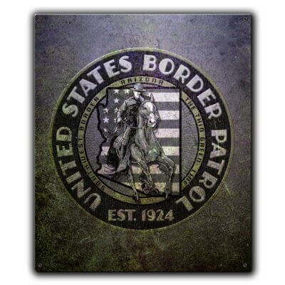 US Border Patrol Tucson Sector Arizona Police Custom 12 x 15 Inch Vintage Sign