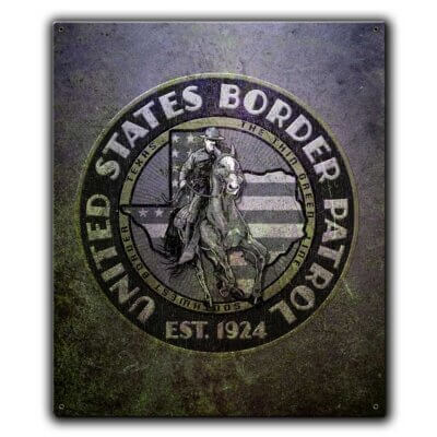 US Border Patrol Rio Grande Sector Texas Police Custom 12 x 15 Inch Vintage Sign