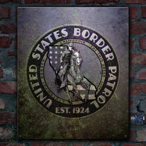 US Border Patrol California Police Sign in Vintage