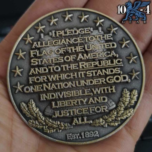 USA American Citizen Pledge Of Allegiance Police Challenge Coin