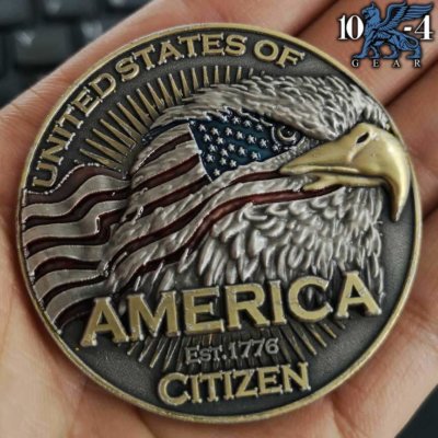 USA American Citizen Pledge Of Allegiance Police Challenge Coin