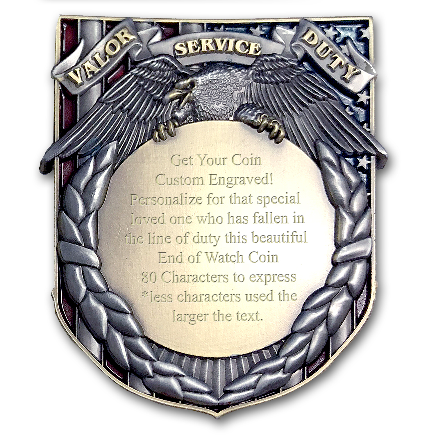 Honor Our Fallen End Of Watch Police Custom Engraved Challenge Coin