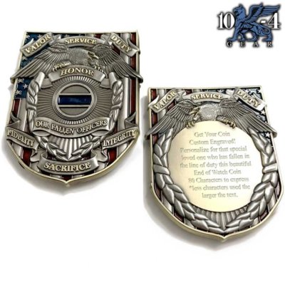 Honor Our Fallen End Of Watch Police Custom Engraved Challenge Coin