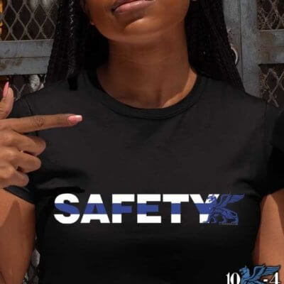 Safety Thin Blue Line Police Shirt For Women