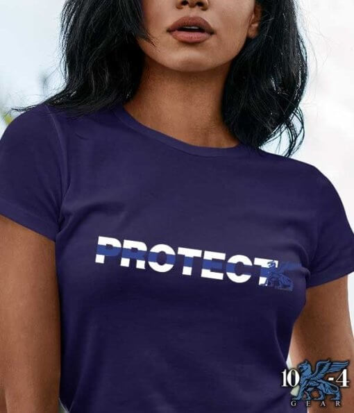 Protect Thin Blue Line Police Shirt For Women
