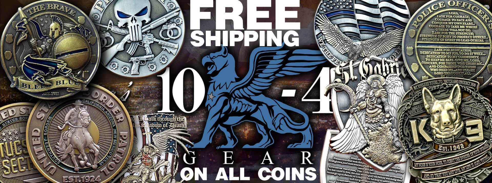 10-4 Police Custom Engraved coins