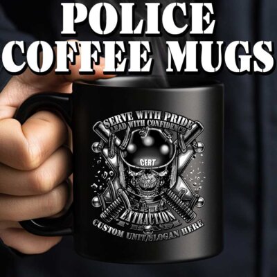 Police Black or White 15 oz Ceramic Custom Coffee Mugs