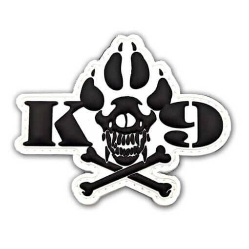 K9 Veteran Dog Skull and Crossed Bones Glow in The Dark Morale 3.5" PVC Patch