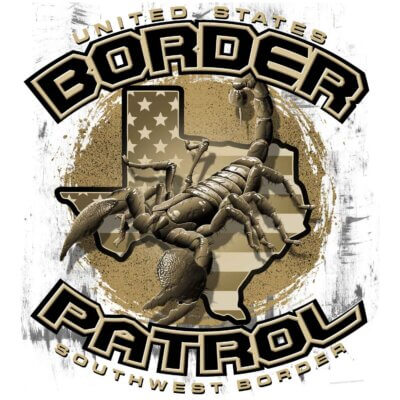 Border Patrol Southwest Border Texas Scorpion Sand Police 3-18 Inch Custom Decal Sticker