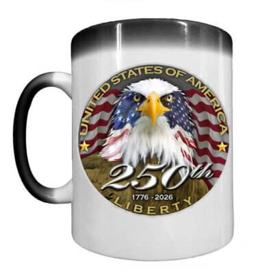 USA 250th Anniversary Patriotic Police Heat Activated Coffee Mug