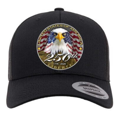 USA 250th Anniversary Patriotic Spirit of America United States Of America Customizable Retro Trucker Cap