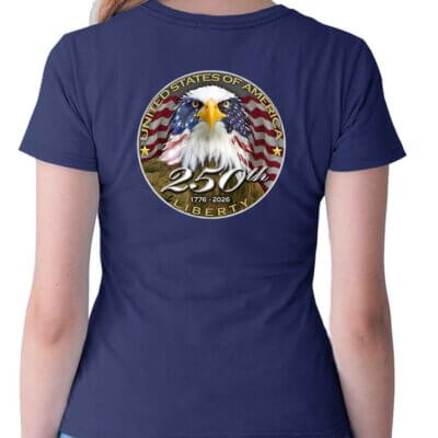 USA 250th Anniversary Patriotic Spirit of America United States Of America Navy Women’s Shirt