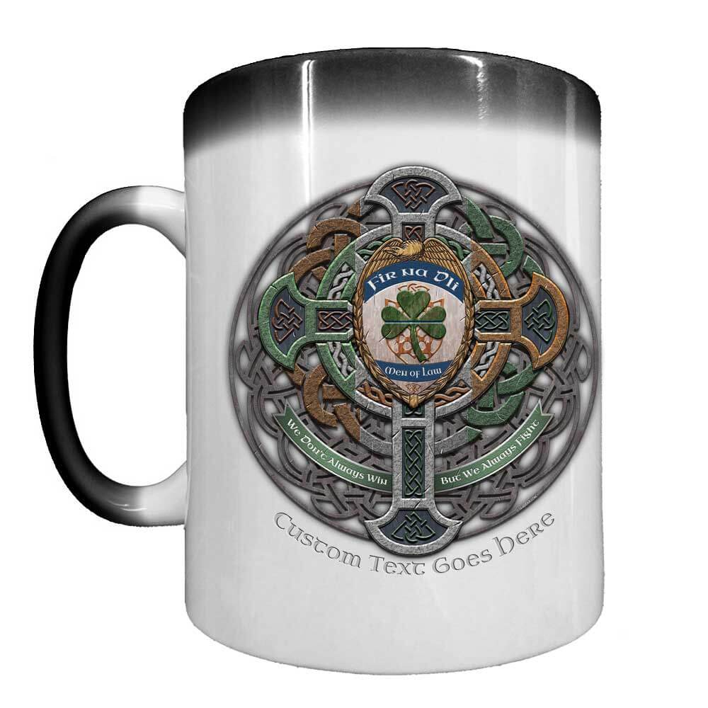 Fir Na Dli Men of Law Celtic Cross Police Heat Activated 15 oz Ceramic Custom Coffee Mug
