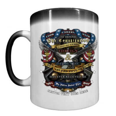 Oath to the US Constitution Veteran Heat-Activated 15 oz Ceramic Custom Coffee Mug