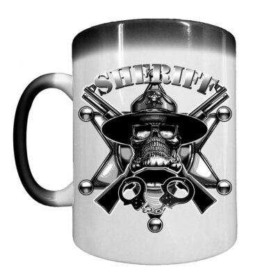 Sheriff Law Enforcement Heat Activated 15 oz Ceramic Custom Coffee Mug