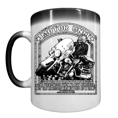 Motor Unit Ghostrider Police Law Enforcement Heat Activated 15 oz Ceramic Custom Coffee Mug