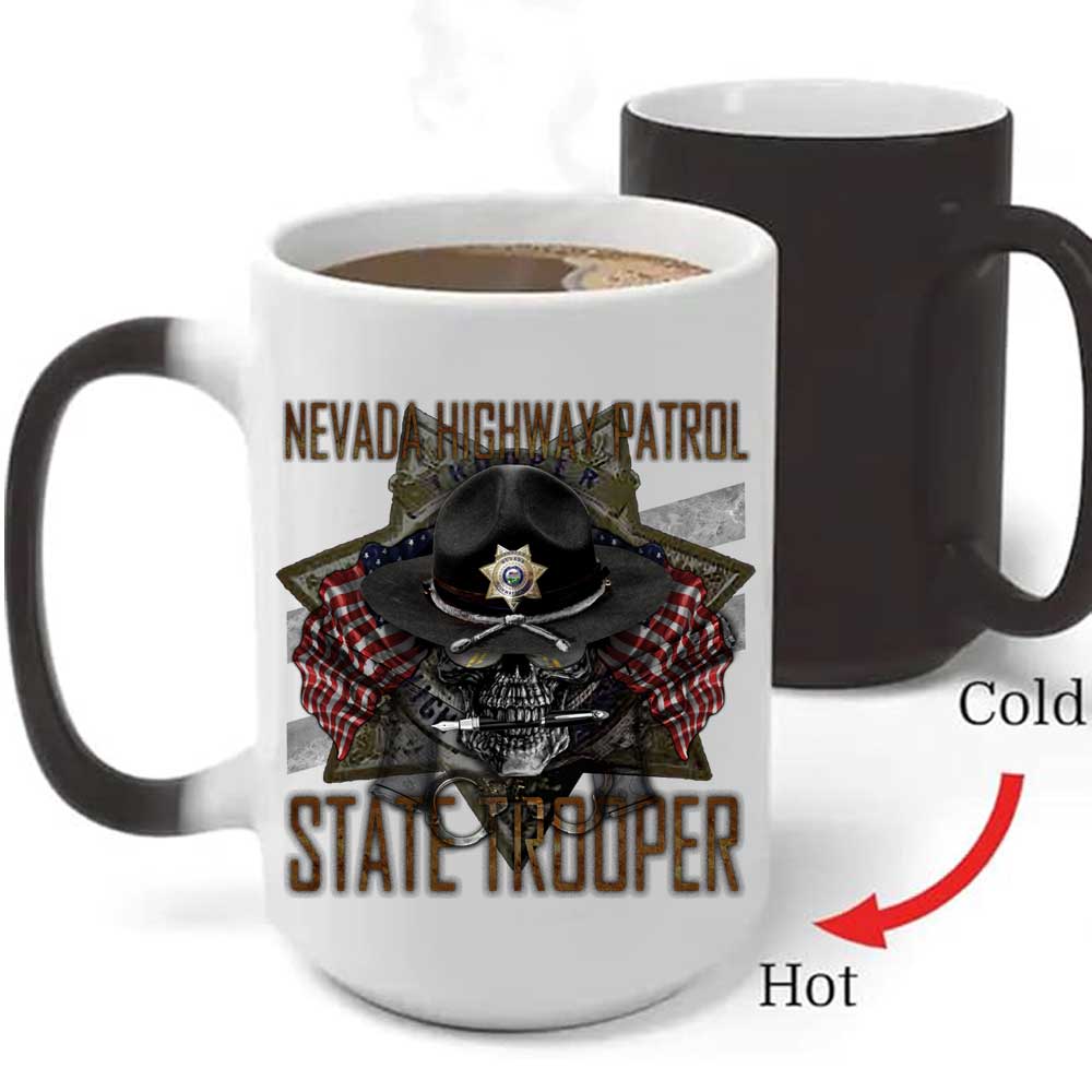 Nevada Highway Patrol Law Enforcement Heat Activated 15 oz Ceramic Custom Coffee Mug