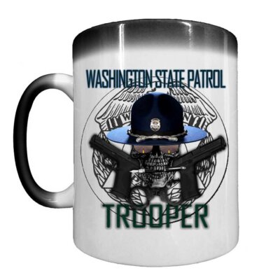 Washington State Police Trooper Law Enforcement Heat Activated 15 oz Ceramic Custom Coffee Mug