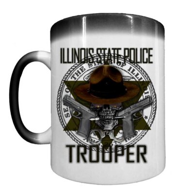 Illinois State Police Trooper Law Enforcement Heat Activated 15 oz Ceramic Custom Coffee Mug