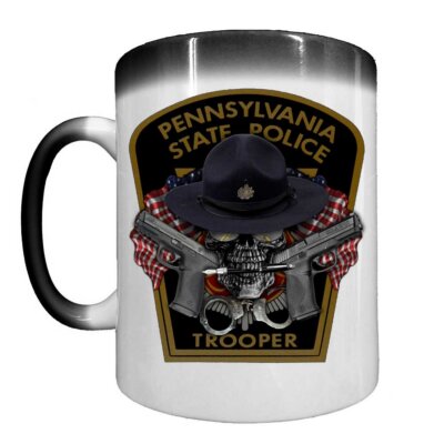 Pennsylvania State Police Trooper Law Enforcement Heat Activated 15 oz Ceramic Custom Coffee Mug
