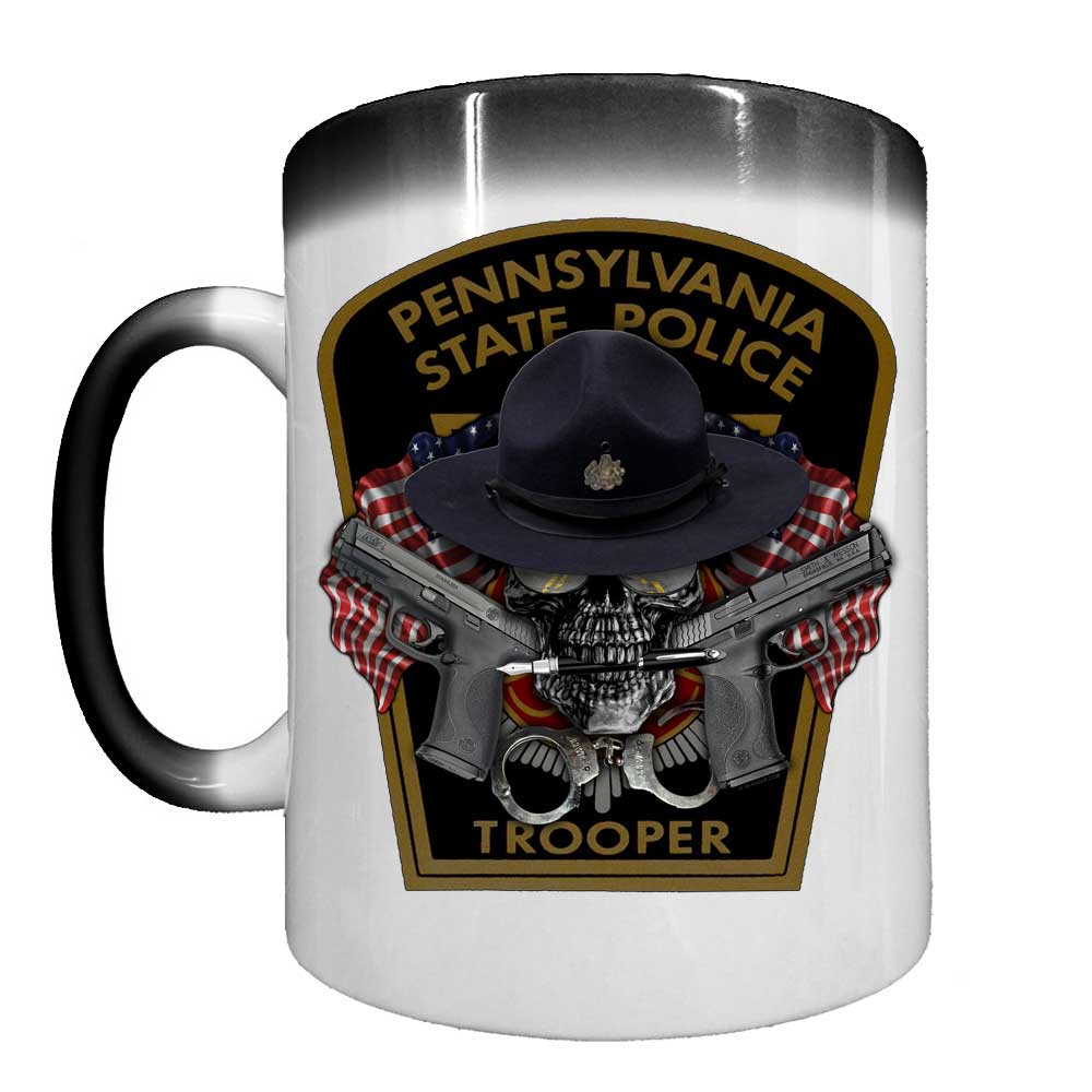 Pennsylvania State Police Trooper Law Enforcement Heat Activated 15 oz Ceramic Custom Coffee Mug