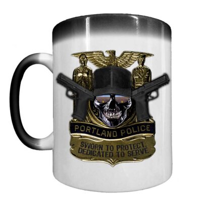 City of Portland Police Department Law Enforcement Heat Activated 15 oz Ceramic Custom Coffee Mug