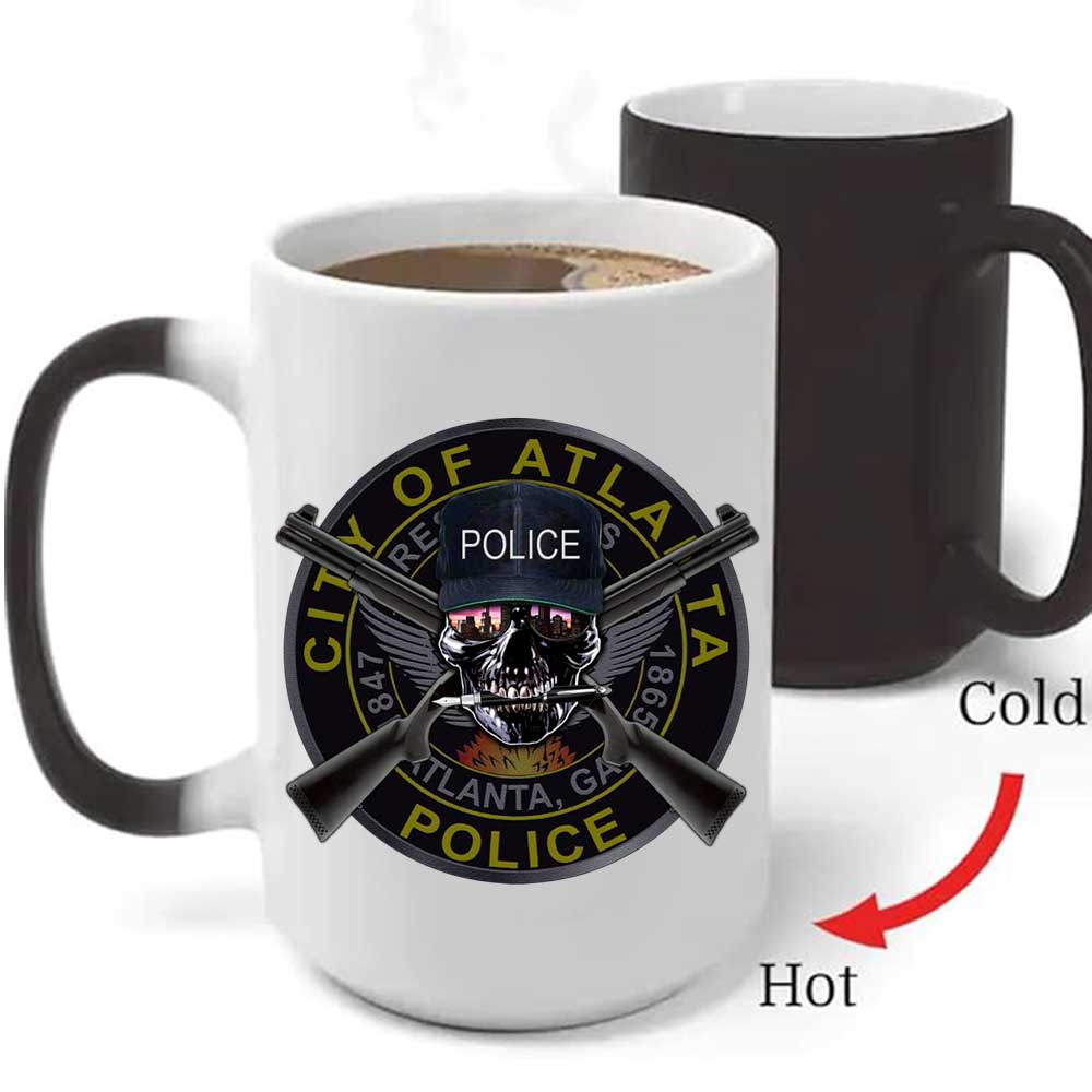 City of Atlanta Police Department Law Enforcement Heat Activated 15 oz Ceramic Custom Coffee Mug