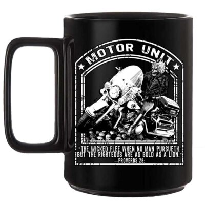 Motor Unit Ghost Rider Police Law Enforcement Black or White 15 oz Custom Coffee Mug
