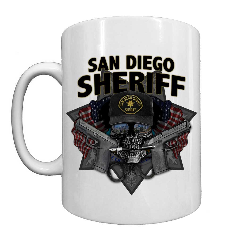 San Diego Sheriff Law Enforcement Black or White 15 oz Custom Coffee Mug