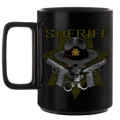 Cheyenne Wyoming Sheriff Law Enforcement Black or White 15 oz Custom Coffee Mug