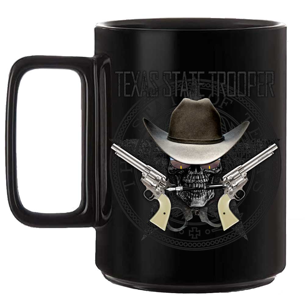 Texas State Trooper Law Enforcement Black or White 15 oz Custom Coffee Mug