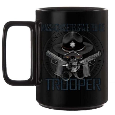 Massachusetts State Police Trooper Law Enforcement Black or White 15 oz Custom Coffee Mug