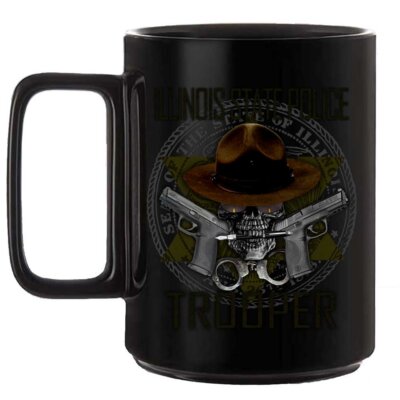 Illinois State Police Trooper Law Enforcement Black or White 15 oz Custom Coffee Mug