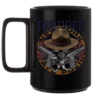 New York State Police Trooper Law Enforcement Black or White 15 oz Custom Coffee Mug